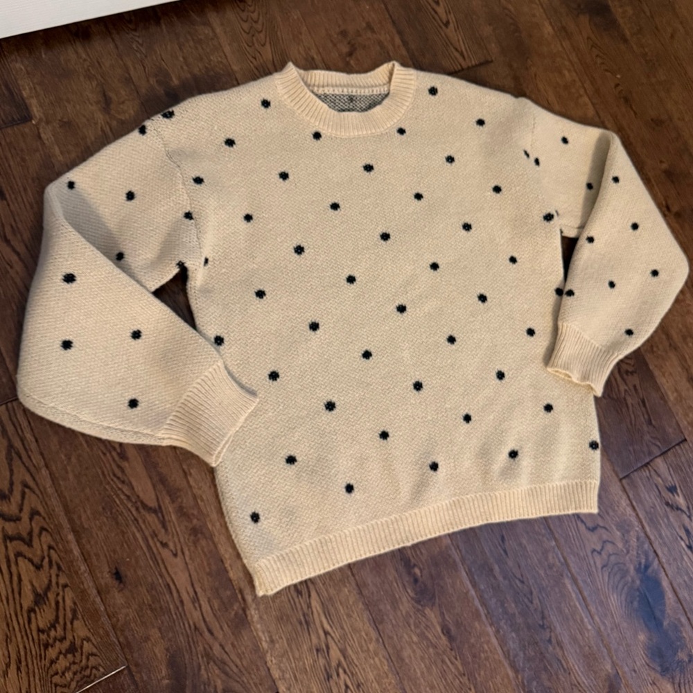 Cream/Black Polka Dot Sweater